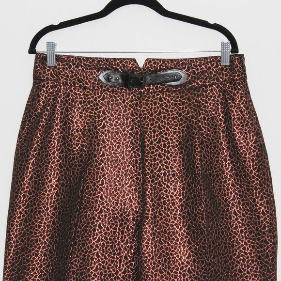 YARGICI Golden Brown Wide Leg Trouser Belt Detail Size 12 - Picture 6 of 12